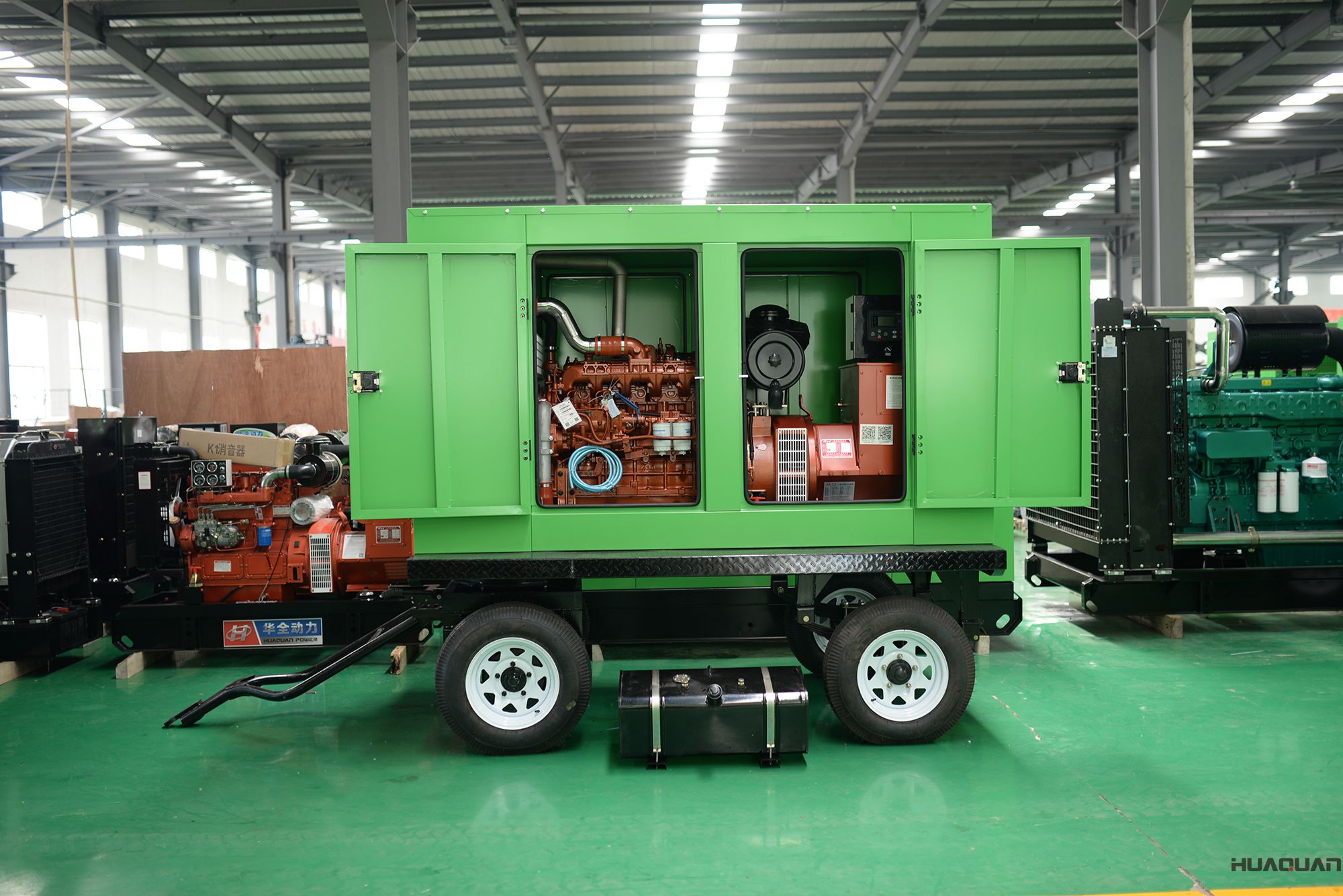 4月18日華全動力100kw移動拖車（含棚）發(fā)電機組發(fā)往濱州